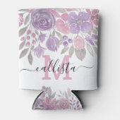 Rosa Lila Lichtfarbe Grüne Blütenfarbe Dosenkühler (Vorderseite)