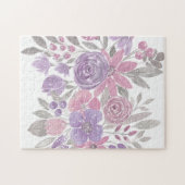 Rosa Lila Lichtfarbe Grüne Blütenfarbe Puzzle (Horizontal)