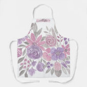 Rosa Lila Lichtfarbe Grüne Blütenfarbe Schürze (Vorderseite)