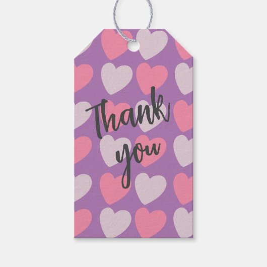 Rosa Lila Liebe Herz Geschenkanhänger (Vorderseite)