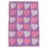 Rosa Lila Liebe Herz Muster Mittlere Geschenktüte (Rückseite)