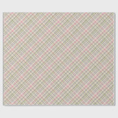 Rosa Lila Lime Green Tartan Muster Geschenkpapier (Flach)