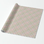 Rosa Lila Lime Green Tartan Muster Geschenkpapier (Ungerollt)