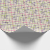 Rosa Lila Lime Green Tartan Muster Geschenkpapier (Ecke)