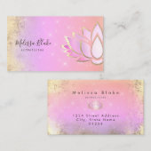 rosa lila Lotusgestaltung Visitenkarte (Vorne/Hinten)