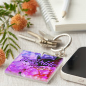 Rosa, lila Magenta Blume Florenz Schlüsselanhänger (Vorderseite rechts)