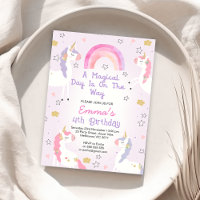 Rosa Lila magischer Tag Einhorn Jahr Geburtstag