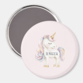 Rosa Lila Magisches Einhorn Magnet (Vorderseite/Rückseite)