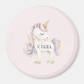 Rosa Lila Magisches Einhorn Magnet (Vorne)