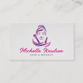 Rosa Lila Makeup Artist & Haare Stylist Salon Visitenkarte (Vorderseite)