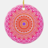 Rosa lila Mandala Keramik Ornament (Hinten)