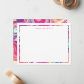 Rosa Lila Marmorierung Abstrakte Farbigkeit II Mitteilungskarte (Vorderseite/Rückseite Beispiel)