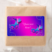 Rosa Lila Maskerade Party Wasser Flaschen Etikette (Insitu)