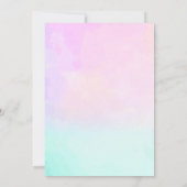 Rosa lila Meerjungfrau Geburtstagsausschreibung Einladung (Rückseite)