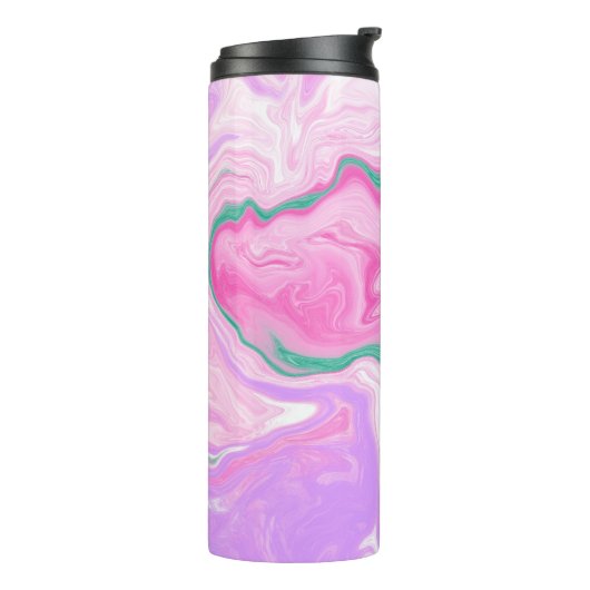 Rosa, Lila, minte grüne Marmorkunst Thermosbecher (Nach links gedreht)