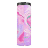 Rosa, Lila, minte grüne Marmorkunst Thermosbecher (Rückseite)