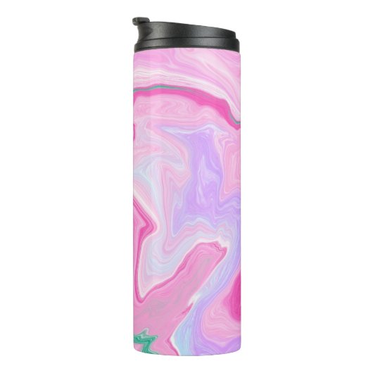 Rosa, Lila, minte grüne Marmorkunst Thermosbecher (Nach rechts gedreht)