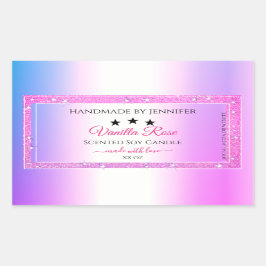 Rosa Lila mit den Etiketten der Glitzer-Produktver Rechteckiger Aufkleber