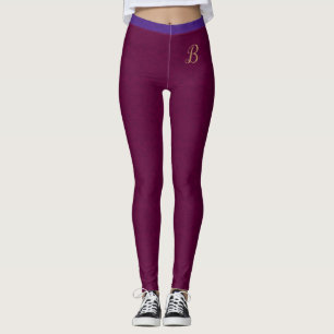 Rosa Lila Mode Linen Textur Custom Initial Leggings