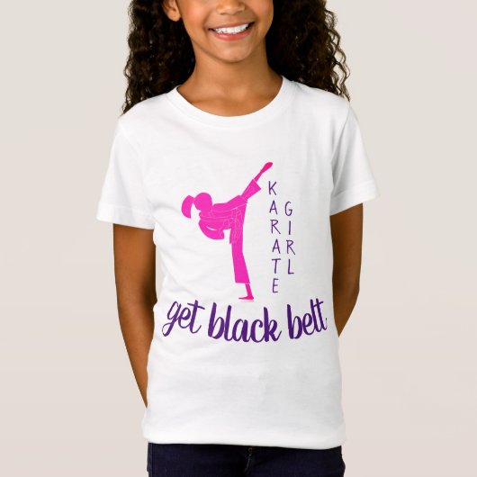 Rosa Lila Moderne Niedliche Girl Martial Arts Kara T-Shirt (Vorderseite)