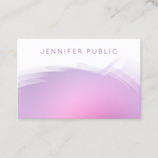 Rosa Lila Modernes, elegantes Berufliches Template Visitenkarte (Vorderseite)