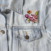 Rosa Lila Mohnblüte Blume Pappies Button (Beispiel)