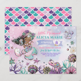 Rosa Lila Münzmagazin unter dem Meer Geburtstag Einladung