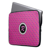 Rosa Lila Muster Monogram 10in Tablet Notebook Laptopschutzhülle (Vorderseite Links)