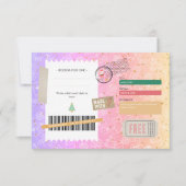 Rosa Lila Muster Weihnachts Ticket Geschenkgutsche (Vorderseite)