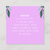 Rosa Lila Nähmaschine Amstressmuster Quadratische Visitenkarte (Rückseite)