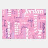 Rosa Lila Name Personalisiert Geschenkpapier Set (Vorderseite 3)