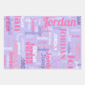 Rosa Lila Name Personalisiert Geschenkpapier Set (Vorderseite 2)
