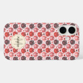 Rosa Lila Niedliche Fett Katzen Name Monogramm Case-Mate iPhone Hülle (Rückseite (Horizontal))