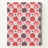 Rosa Lila Niedliche Fett Katzen Name Monogramm Notizblock (Rückseite)