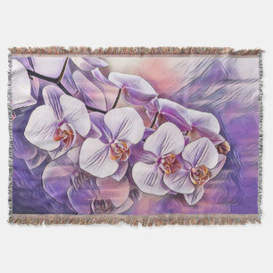 Rosa lila niedliche Orchideen-Blume zeichnend Decke