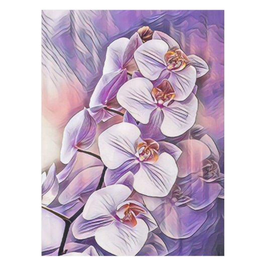 Rosa lila niedliche Orchideen-Blume zeichnend Tischdecke (Vorderseite)