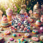 Rosa Lila Niedliches Ostern Party Feiertagskarte