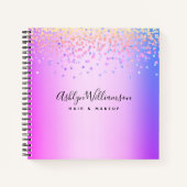 Rosa lila Ober-Juwel-Stylistin Makeup-Künstler Notizblock (Vorderseite)