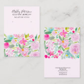 Rosa lila Ohranzeige in Floral Visitenkarte (Vorne/Hinten)