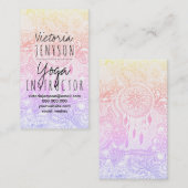 Rosa lila ombre dreamcatcher Blumengekritzelyoga Visitenkarte (Vorne/Hinten)