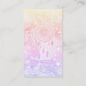 Rosa lila ombre dreamcatcher Blumengekritzelyoga Visitenkarte (Rückseite)