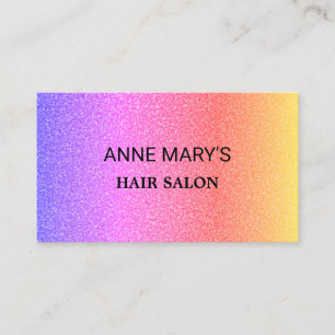 Rosa lila Ombre Glitter Friseur Haarstudio Visitenkarte