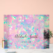 rosa lila opaler Hintergrund Acrylschild (Hochzeit)