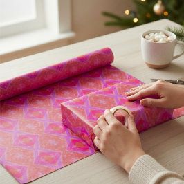 Rosa Lila Orange Crayon Diamonds Geometrie Geschenkpapier