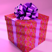 Rosa Lila Orange Crayon Diamonds Geometrie Geschenkpapier