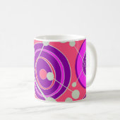 Rosa, lila, orange Geoform Kaffeetasse (VorderseiteRechts)