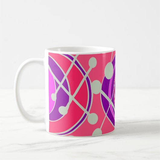 Rosa, lila, orange Geoform Kaffeetasse (Links)