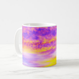 Rosa, lila orange, goldgelber Himmel Kaffeetasse