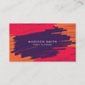 Rosa Lila Orange Lebende moderne, fette Schlaganfä Visitenkarte (Vorderseite)