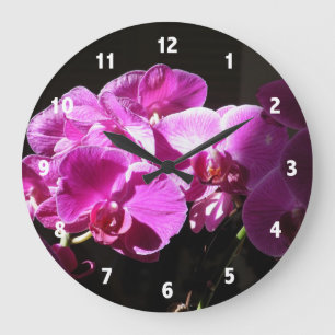 Rosa Lila Orchideen Blumenuhr Große Wanduhr